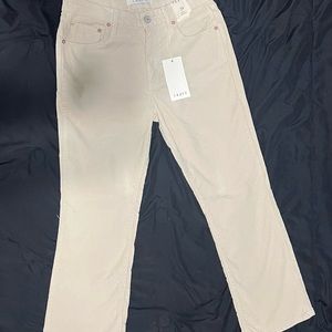 Trave elegant old money kick flare Corduroy  white / cream corduroy pants NWT